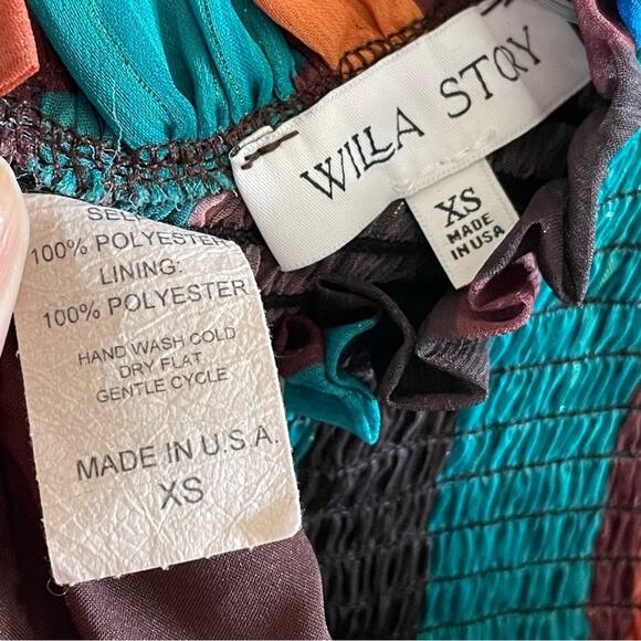 Willa Story Multi Color Ruffle Smocked Cates Blouse - Picture 7 of 7